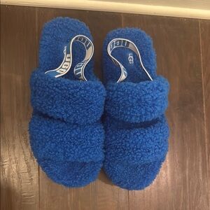 UGG Fluffy Blue Slippers